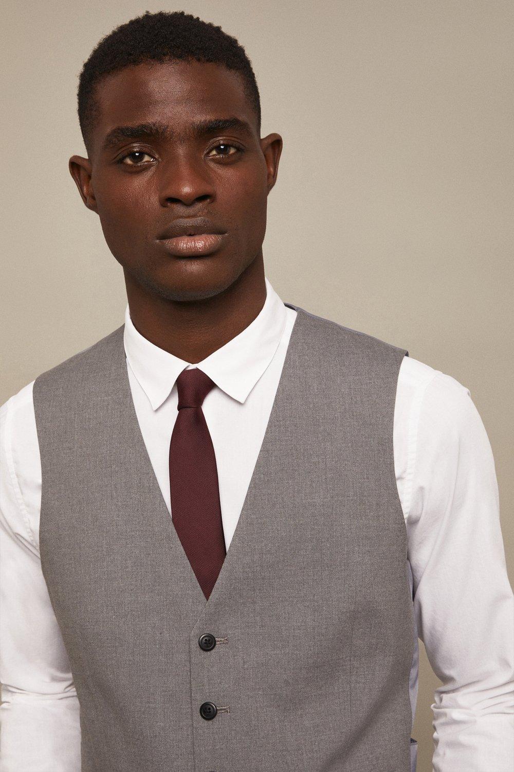 Dark grey suit hot sale light grey waistcoat